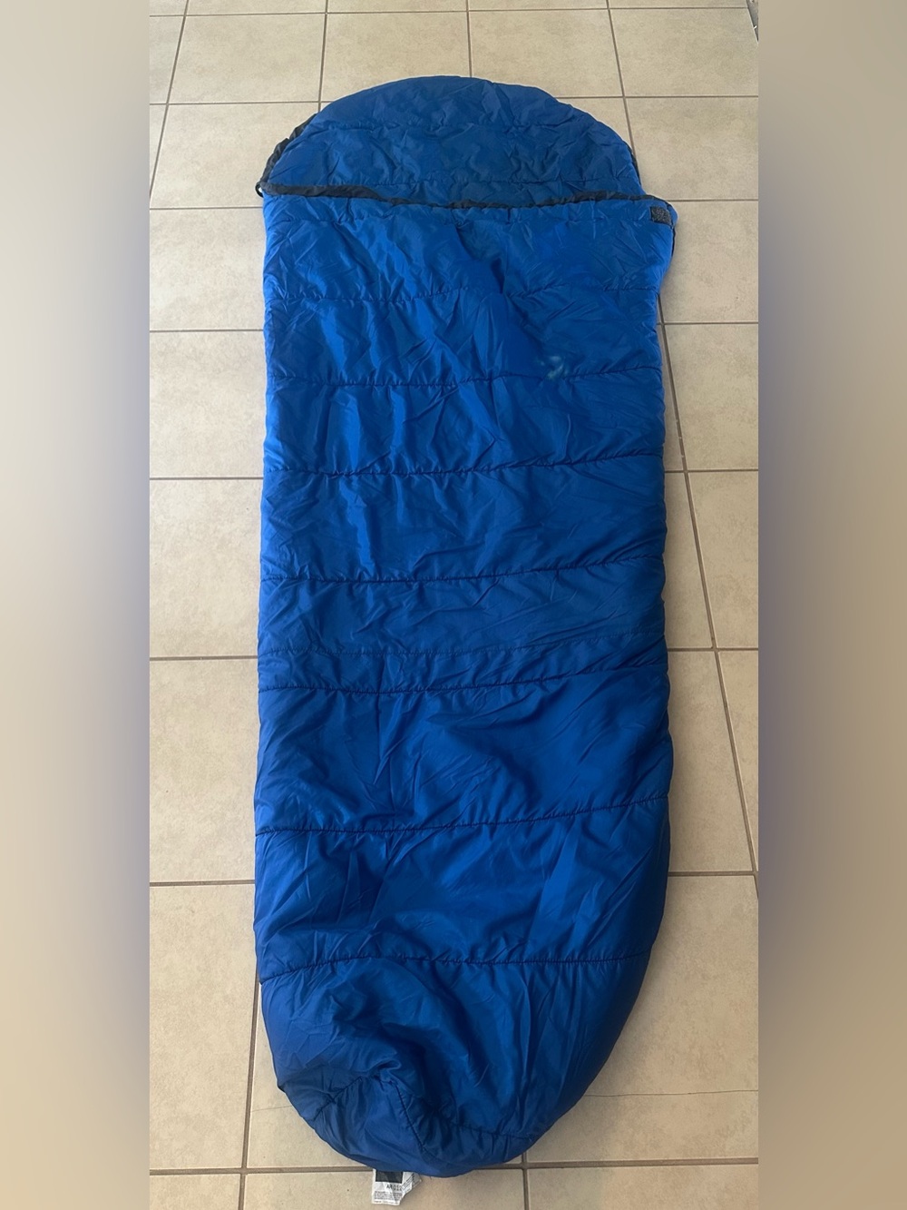 Vintage Slumberjack Quallofil Hooded Mummy Sleeping Bag USA Made Blue 65”L